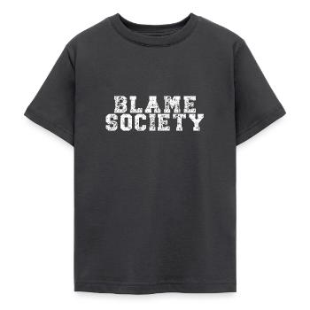 Blame Society Retro Anti-Social Statement - Teenager T-Shirt - Dunkelgrau - Vorne - AI Model Teenager Male light (155cm)