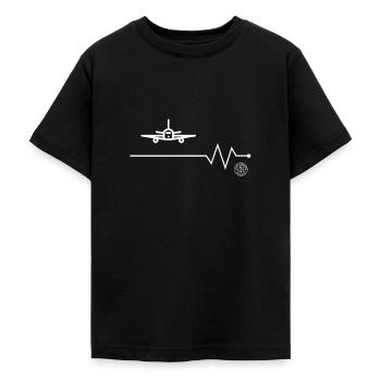 Airplane - Teenage T-Shirt - black - Front - AI Model Teenager Male light (155cm)