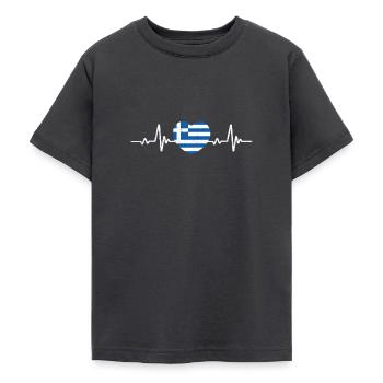 Grèce Drapeau Rétro - T-shirt Ado - charbon - Devant - AI Model Teenager Male light (155cm)