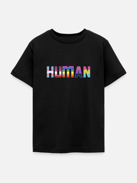 Human LGBTQ T-Shirt Flag Pride - Teenager T-Shirt - Schwarz