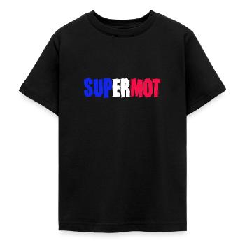 Supermot Logo Bleu Blanc Rouge - T-shirt Ado - noir - Devant - AI Model Teenager Male light (155cm)
