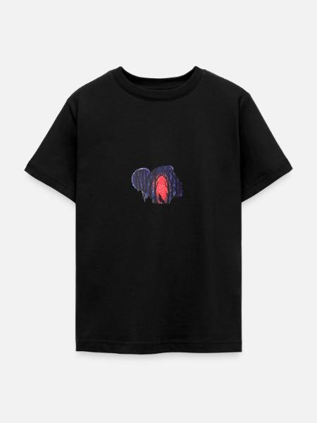Schoene Nacht Frau mit Wolf - Teenager T-Shirt - Schwarz