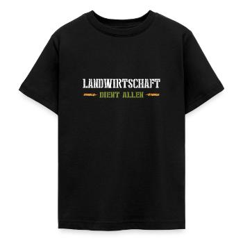 Landwirtschaft dient uns allen - Bauer Landwirt - Teenager T-Shirt - Schwarz - Vorne - AI Model Teenager Male light (155cm)