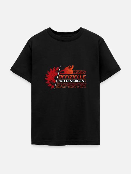 Kettensägen Expertin - Teenager T-Shirt - Schwarz