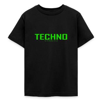 TECHNO - Teenager T-Shirt - Schwarz - Vorne - AI Model Teenager Male light (155cm)