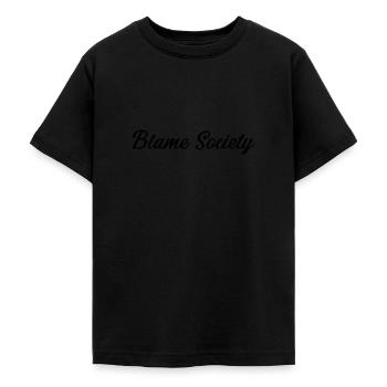 Blame Society Retro Anti-Social Statement - T-shirt Ado - noir - Devant - AI Model Teenager Male light (155cm)