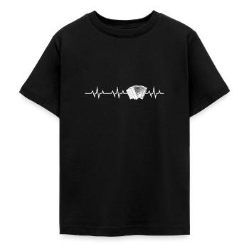 Heartbeat Herzschlag Steirische Harmonika Quetschn - Teenager T-Shirt - Schwarz - Vorne - AI Model Teenager Male light (155cm)