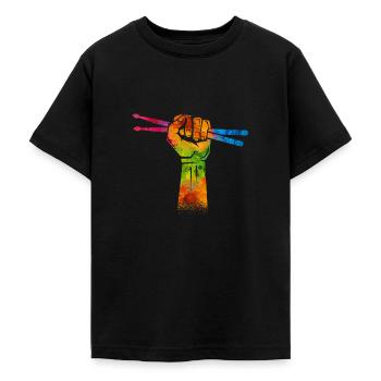 Schlagzeug - Teenager T-Shirt - Schwarz - Vorne - AI Model Teenager Male light (155cm)