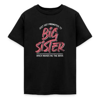 Big sister sibling - Teenage T-Shirt - black - Front - AI Model Teenager Male light (155cm)
