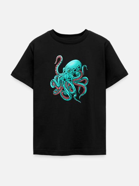 Krake Seeungeheuer - Teenager T-Shirt - Schwarz