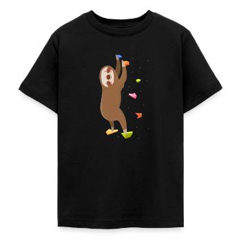 Klettern Faultier - Teenager T-Shirt - Schwarz - Vorne - AI Model Teenager Male light (155cm)