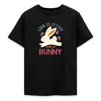 Lapin enfants lapin - T-shirt Ado - noir - Devant - AI Model Teenager Male light (155cm)
