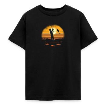 Angeln Angelnrute Fisherboot Angeln Angler - Teenager T-Shirt - Schwarz - Vorne - AI Model Teenager Male light (155cm)