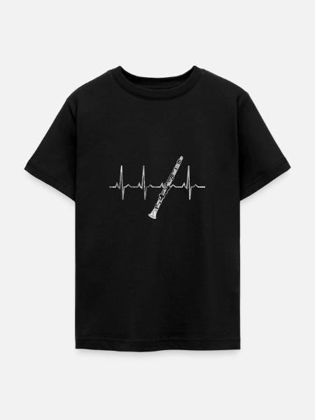 Klarinette Herzschlag - Teenager T-Shirt - Schwarz