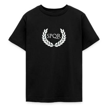 SPQR Designs für Männer | Römisches Reich - Teenager T-Shirt - Schwarz - Vorne - AI Model Teenager Male light (155cm)