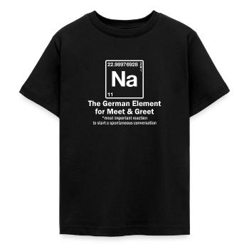 NA - Element for Meet & Greet - Periodic Table - Teenage T-Shirt - black - Front - AI Model Teenager Male light (155cm)