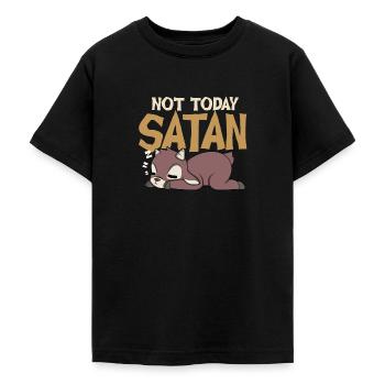 Not today, Satan - Teenage T-Shirt - black - Front - AI Model Teenager Male light (155cm)