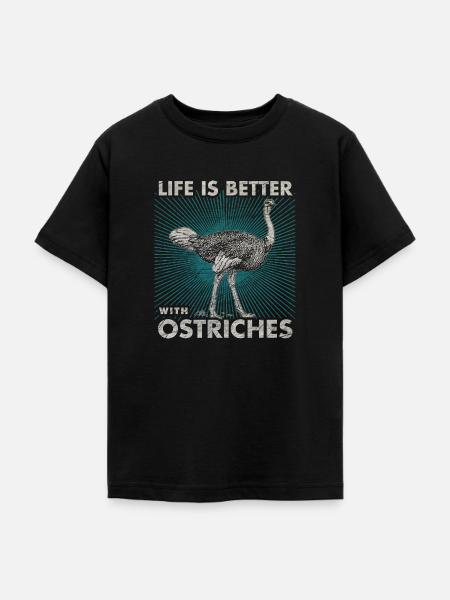 Strauß - Teenager T-Shirt - Schwarz