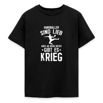 Handball - Teenager T-Shirt - Schwarz - Vorne - AI Model Teenager Male light (155cm)