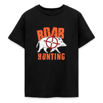Wild boar - Teenage T-Shirt - black - Front - AI Model Teenager Male light (155cm)