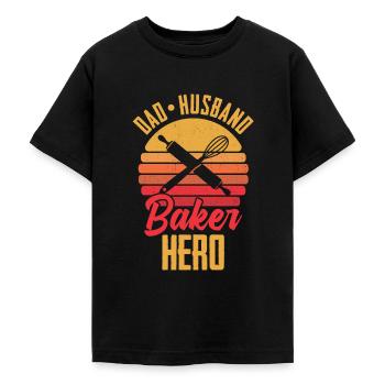Boulangerie Boulangerie Pâtisserie - T-shirt Ado - noir - Devant - AI Model Teenager Male light (155cm)