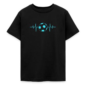 Fußballer Herzschlag Fußball - Teenager T-Shirt - Schwarz - Vorne - AI Model Teenager Male light (155cm)