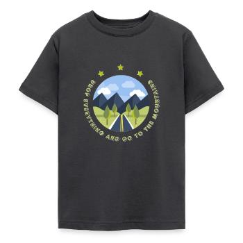 Drop everything and go to the mountains - Teenage T-Shirt - dark grey - Front - AI Model Teenager Male light (155cm)