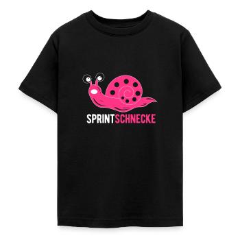 Jogging sprint snail as a gift for runner - Teenage T-Shirt - black - Front - AI Model Teenager Male light (155cm)