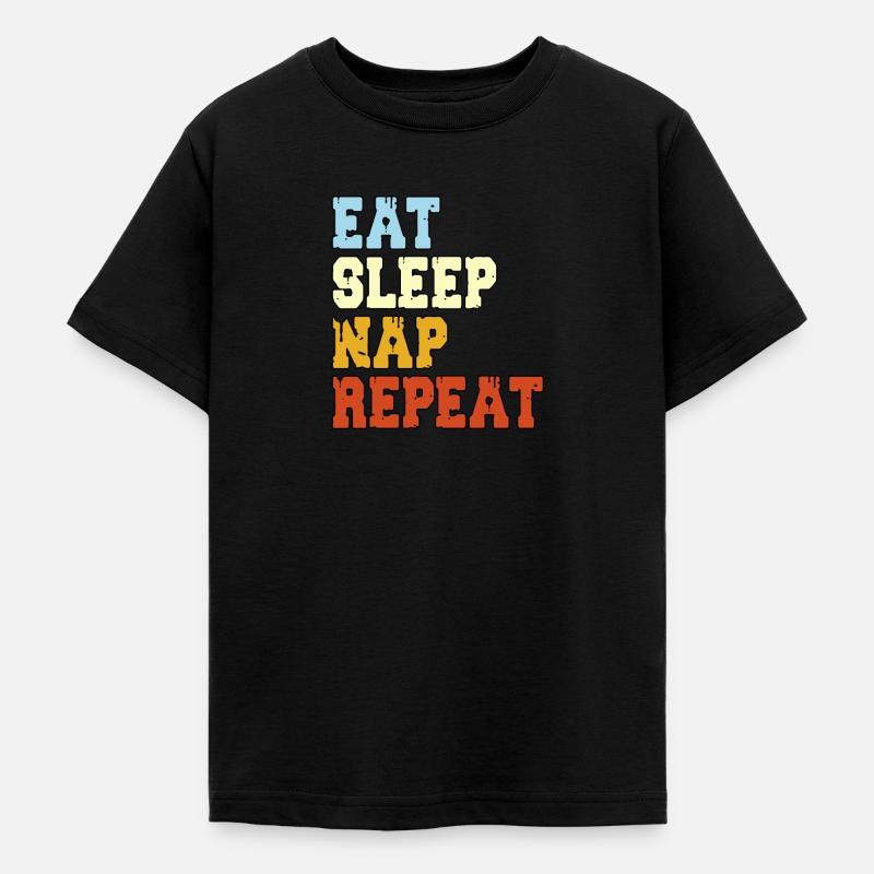 Manger dormir Répéter la sieste, déclaration disant - T-shirt Ado - noir