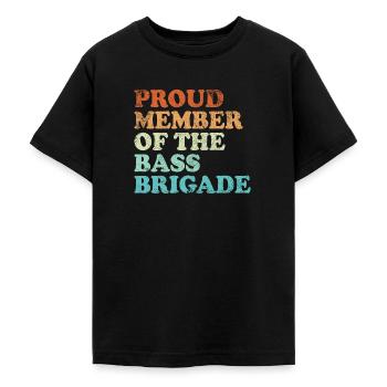 Proud Member of the Bass Brigade - retro hell - Teenager T-Shirt - Schwarz - Vorne - AI Model Teenager Male light (155cm)