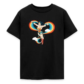Wonder Woman Regenbogen - Teenager T-Shirt - Schwarz - Vorne - AI Model Teenager Male light (155cm)