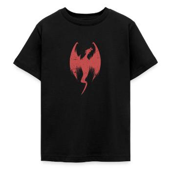 Dragon Fantasy Gift Symbol Mystical Lizard - Teenage T-Shirt - black - Front - AI Model Teenager Male light (155cm)