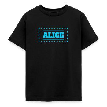 Alice Motto Saying Woman First Name - Teenage T-Shirt - black - Front - AI Model Teenager Male light (155cm)