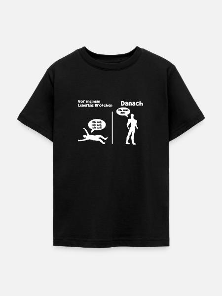 Leberkäs Brötchen - Teenager T-Shirt - Schwarz