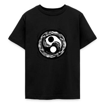 Yin Yang Signe Symbole Paix Bonheur Vecteur 9 - T-shirt Ado - noir - Devant - AI Model Teenager Male light (155cm)