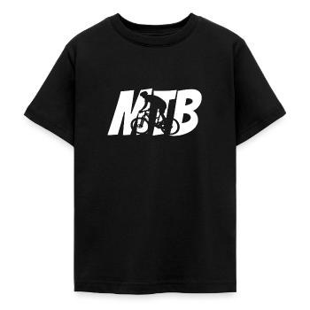 Mountainbike MTB - Teenager T-Shirt - Schwarz - Vorne - AI Model Teenager Male light (155cm)