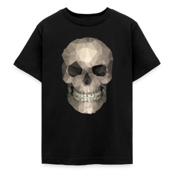 Polygon Geometric Skull - Modern Low Poly - Teenage T-Shirt - black - Front - AI Model Teenager Male light (155cm)