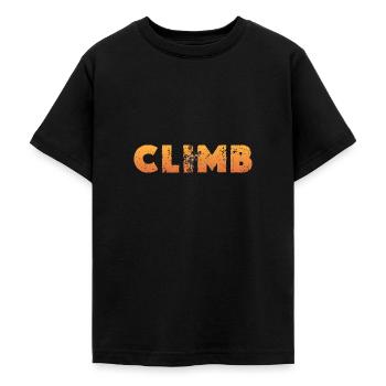 Mur de gymnase de sport d’escalade de bloc - T-shirt Ado - noir - Devant - AI Model Teenager Male light (155cm)