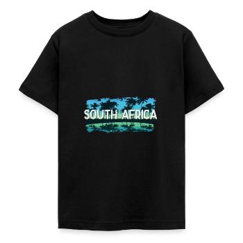 South Africa - Teenage T-Shirt - black - Front - AI Model Teenager Male light (155cm)
