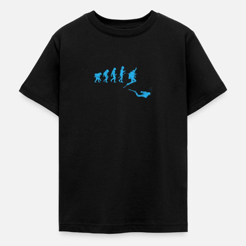 Diver Evolution - Teenage T-Shirt - black