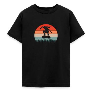 Skate Skater Fille - T-shirt Ado - noir - Devant - AI Model Teenager Male light (155cm)