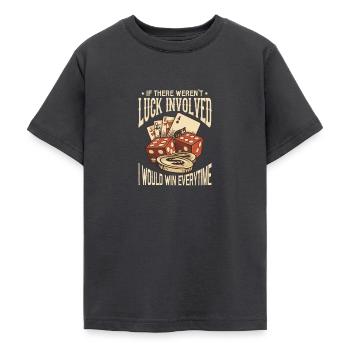 Poker Pokerface Pokern All In Casino Geschenk - Teenager T-Shirt - Dunkelgrau - Vorne - AI Model Teenager Male light (155cm)