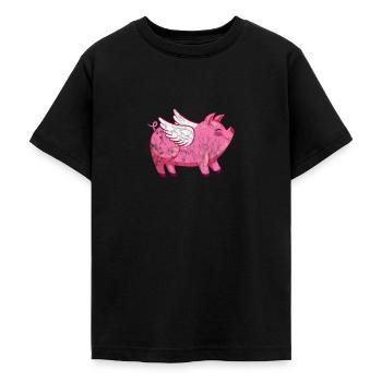 Pig Pig PigLet Sow Pigs Gift - Teenage T-Shirt - black - Front - AI Model Teenager Male light (155cm)