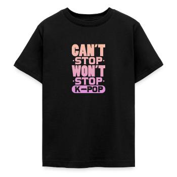 k-pop - T-shirt Ado - noir - Devant - AI Model Teenager Male light (155cm)
