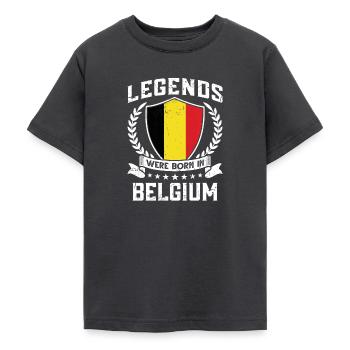 Vintage Design Drapeau Belge Belgique - T-shirt Ado - charbon - Devant - AI Model Teenager Male light (155cm)