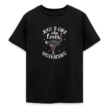 Strauß Vogel Tier Strauss Afrika Safari Geschenk - Teenager T-Shirt - Schwarz - Vorne - AI Model Teenager Male light (155cm)