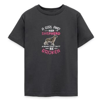 Berger Allemand Fille Chien Cadeau pour Animal de Compagnie - T-shirt Ado - charbon - Devant - AI Model Teenager Male light (155cm)