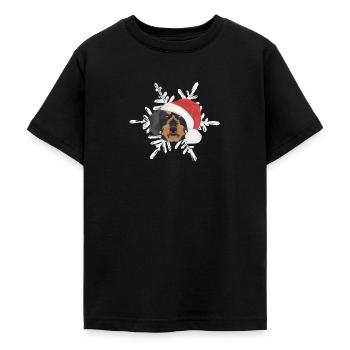 Rauhaardackel Frohe Weihnachten - Teenager T-Shirt - Schwarz - Vorne - AI Model Teenager Male light (155cm)