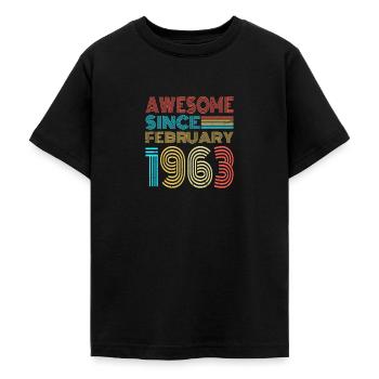 Février 1963 - T-shirt Ado - noir - Devant - AI Model Teenager Male light (155cm)