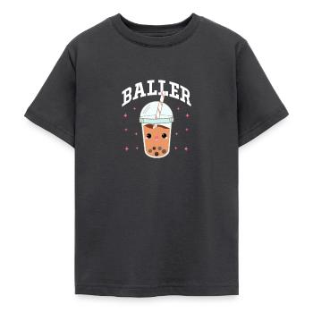 Thé à bulles - T-shirt Ado - charbon - Devant - AI Model Teenager Male light (155cm)